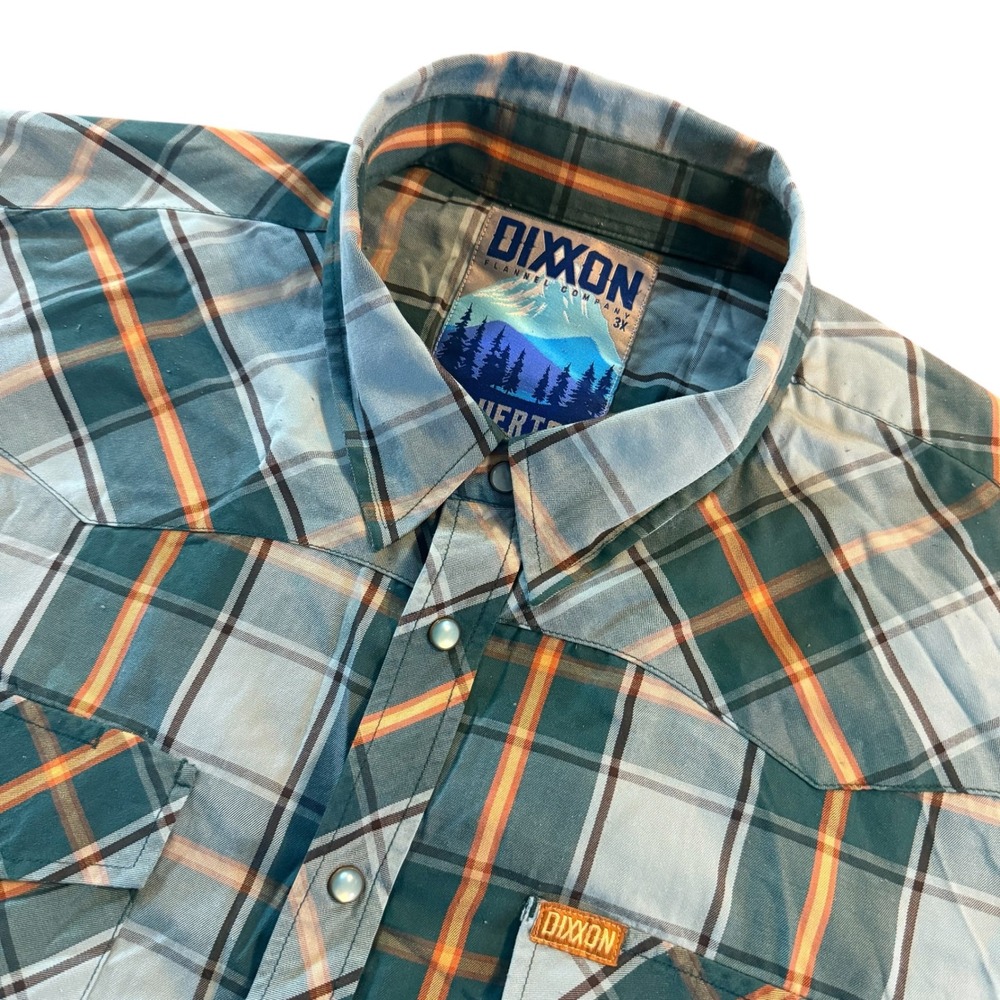 Dixxon Silverton Bamboo Blend Short Sleeve Western Pearl Snap Shirt Mens 3X